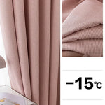 Rideau isolant thermique rose, idéal pour maintenir une température agréable à l'intérieur de votre maison, même par temps froid jusqu'à -15 degrés. Design élégant et moderne, parfait pour ajouter une touche de style à votre décoration intérieure tout en améliorant l'efficacité énergétique.