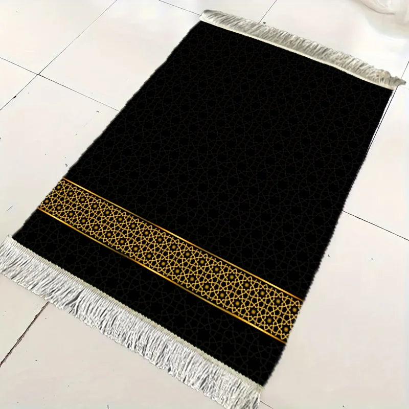 tapis prière géométrique noir doré moderne élégant maison extérieur voyage prière cuisine plage pique