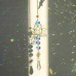 décoration murale suncatcher or multicolore fleur lotus artisanal bohèmeextérieur chambre jardin