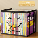 boîtes rangement transparentes moderne noires blanches souriantes FULL OF ENERGY TIDY STORAGE cordon serrage