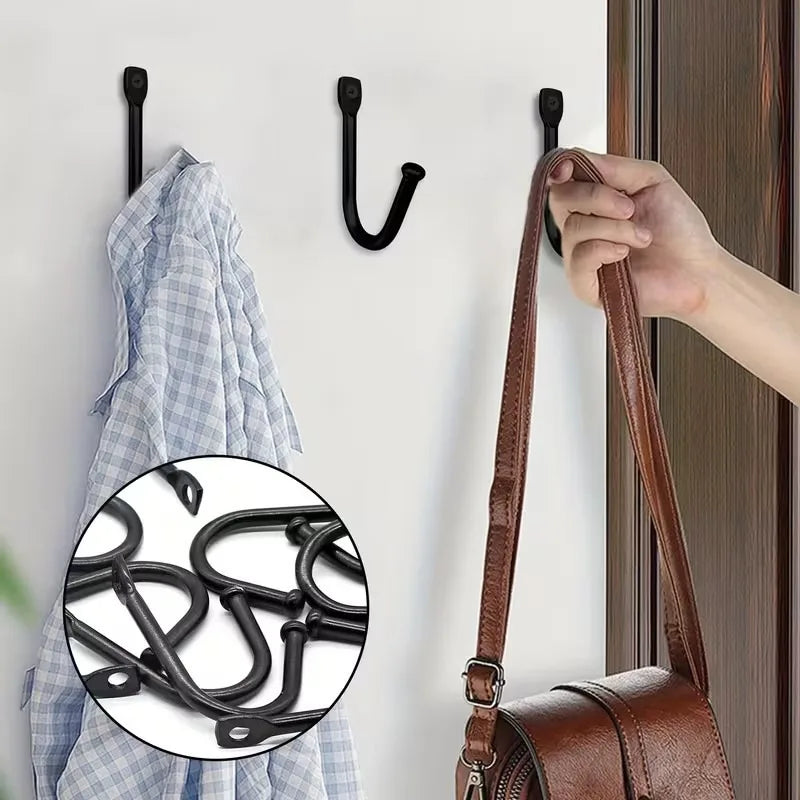crochets murals modernes fer noir argenté lisses vis multifonctionnels maison cuisine salle bain