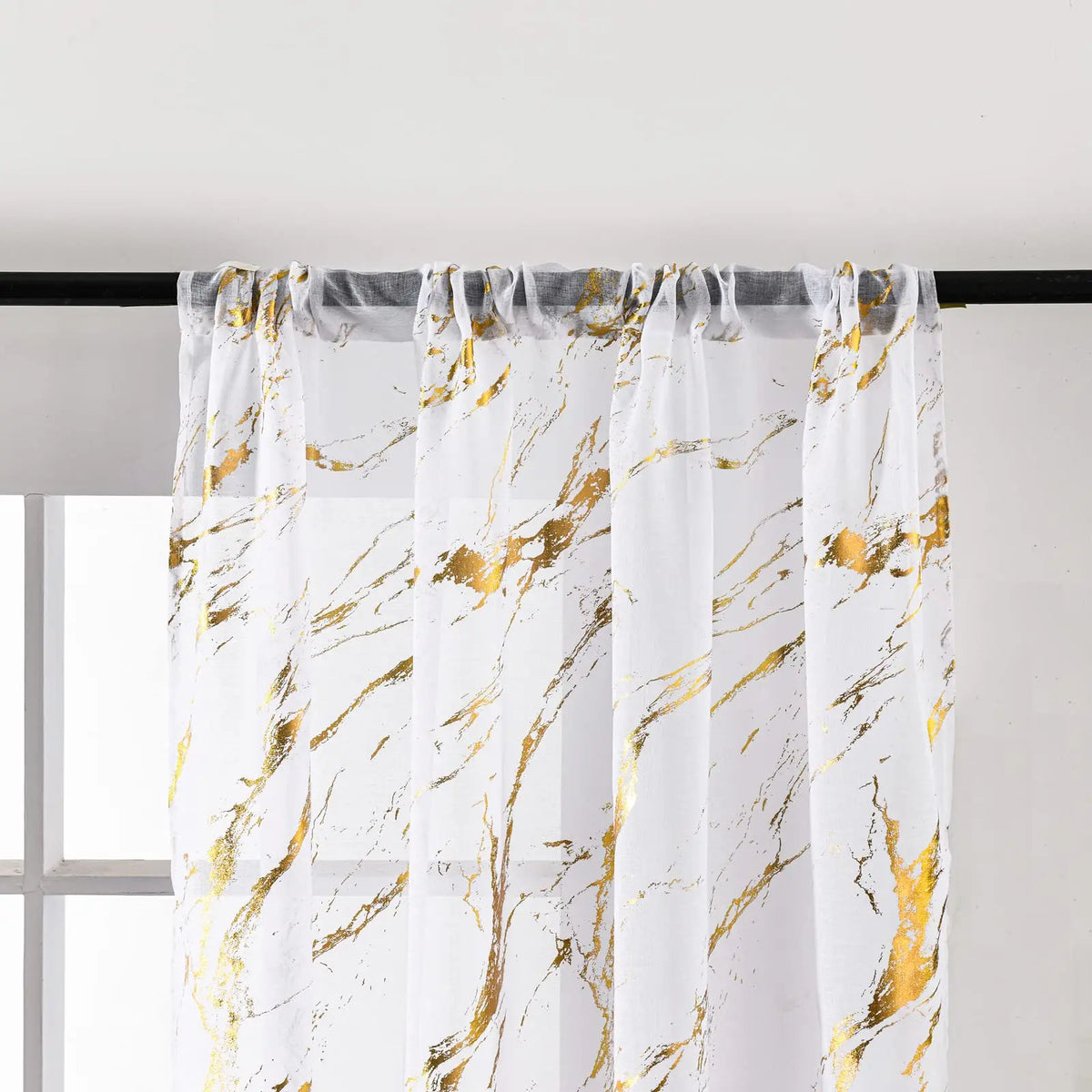 rideau blanc or marbre doré moderne translucide polyester chambre cuisinehôtel
