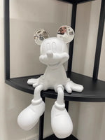 figurine mickey mouse résine noire blanche moderne figurine deco salon hall entrée meuble tv