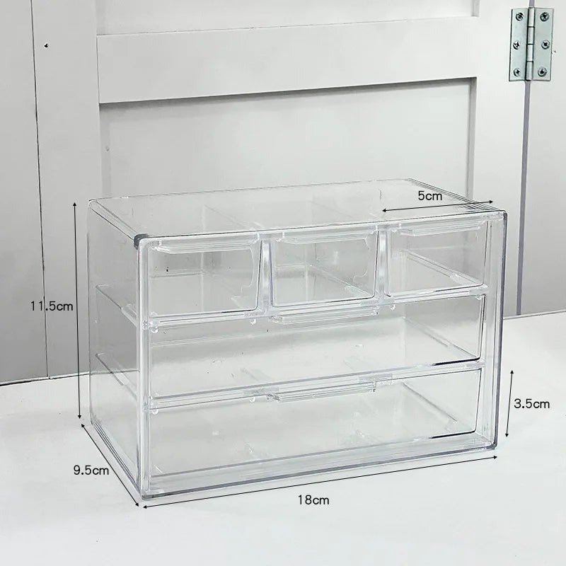 organisateur boîtes tiroirs transparent moderne trousses stylos maquillage rangement compartiments poignées
