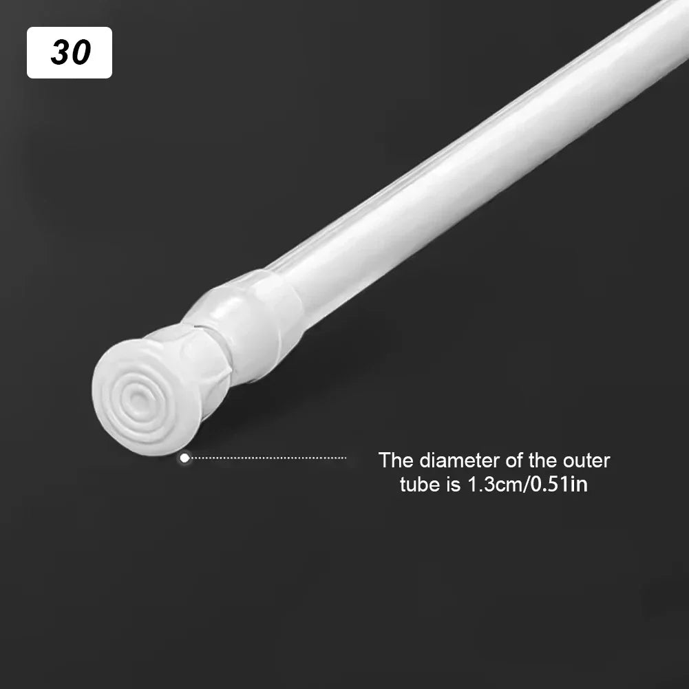 poteau télescopique blanc texture lisse rideau douche réglable 30 50 90cm moderne adhésif extensible