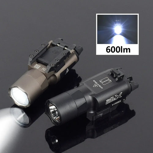 lampe torche tactique led aluminium noir pistolet arme chasse stroboscopique puissante professionnelle