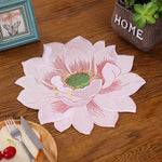 serviettes table orange rose vert rouge moderne fleuries coton polyester variante blanc