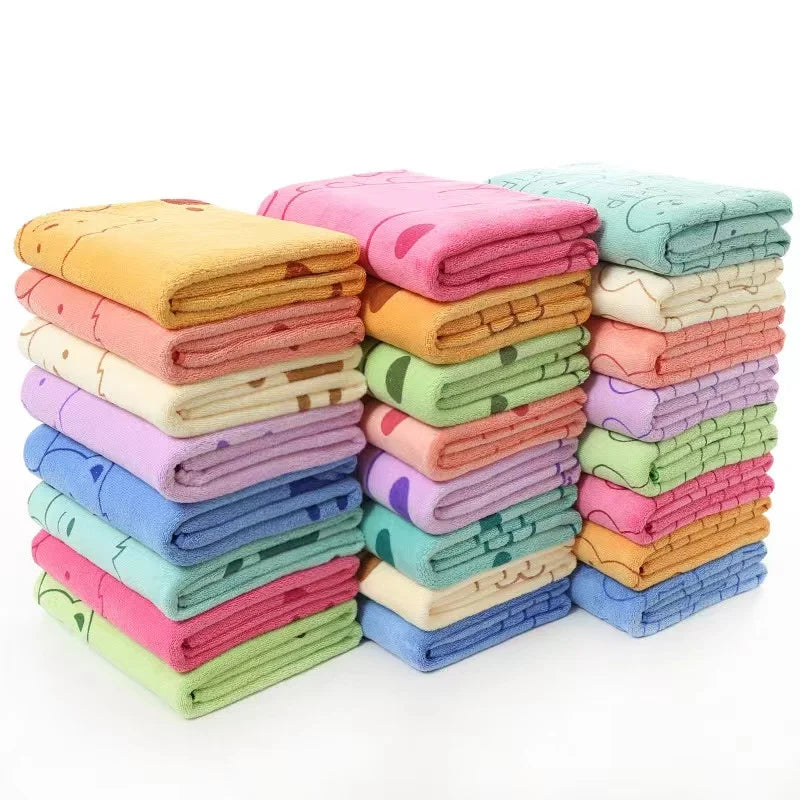 grande serviette bain microfibre enfant motif lapin doux absorbante séchage rapide coton