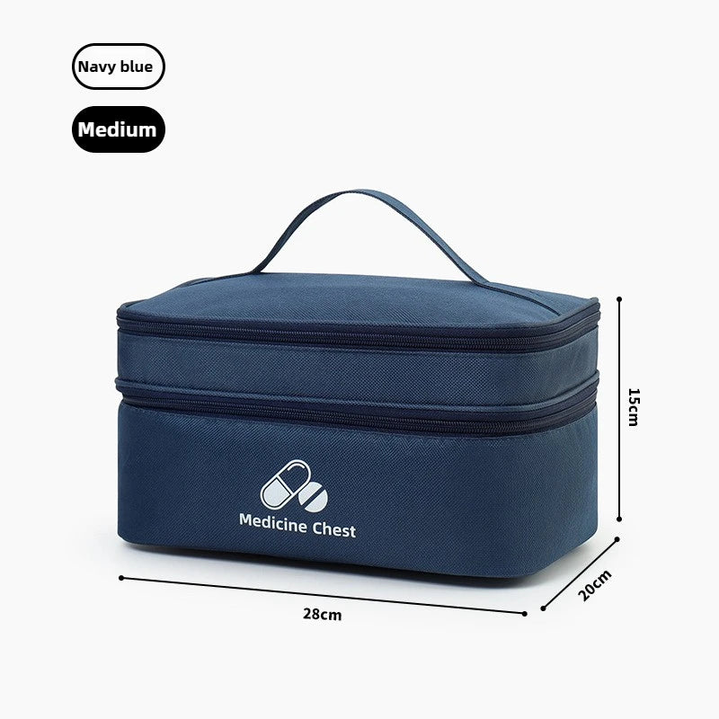 trousse médecine rouge réutilisable sac rangement oxford pratique compartiments médicaments première aide emergencesécole