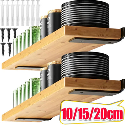 Support étagère invisible noir acier 10 cm