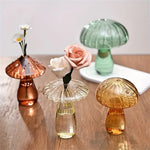 vases champignons transparents couleurs vives décoration intérieure moderne ornement floral arrondi brillant