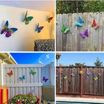 papillons decoratifs metal bleu vert orange violet details 3d exterieur decoration mur cloison jardin