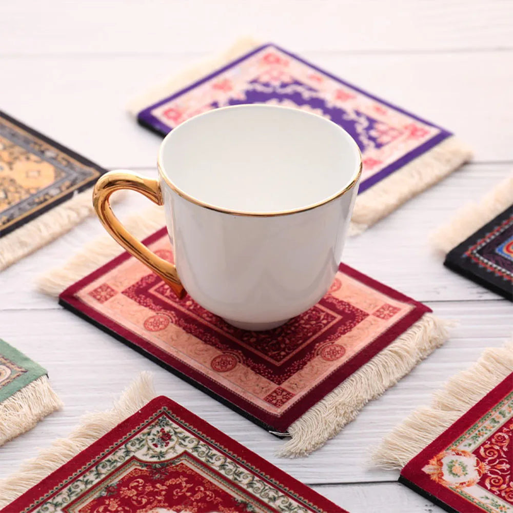 tapis classique ornements floraux rouge bleu noir traditionnel respectueux environnement rectangle