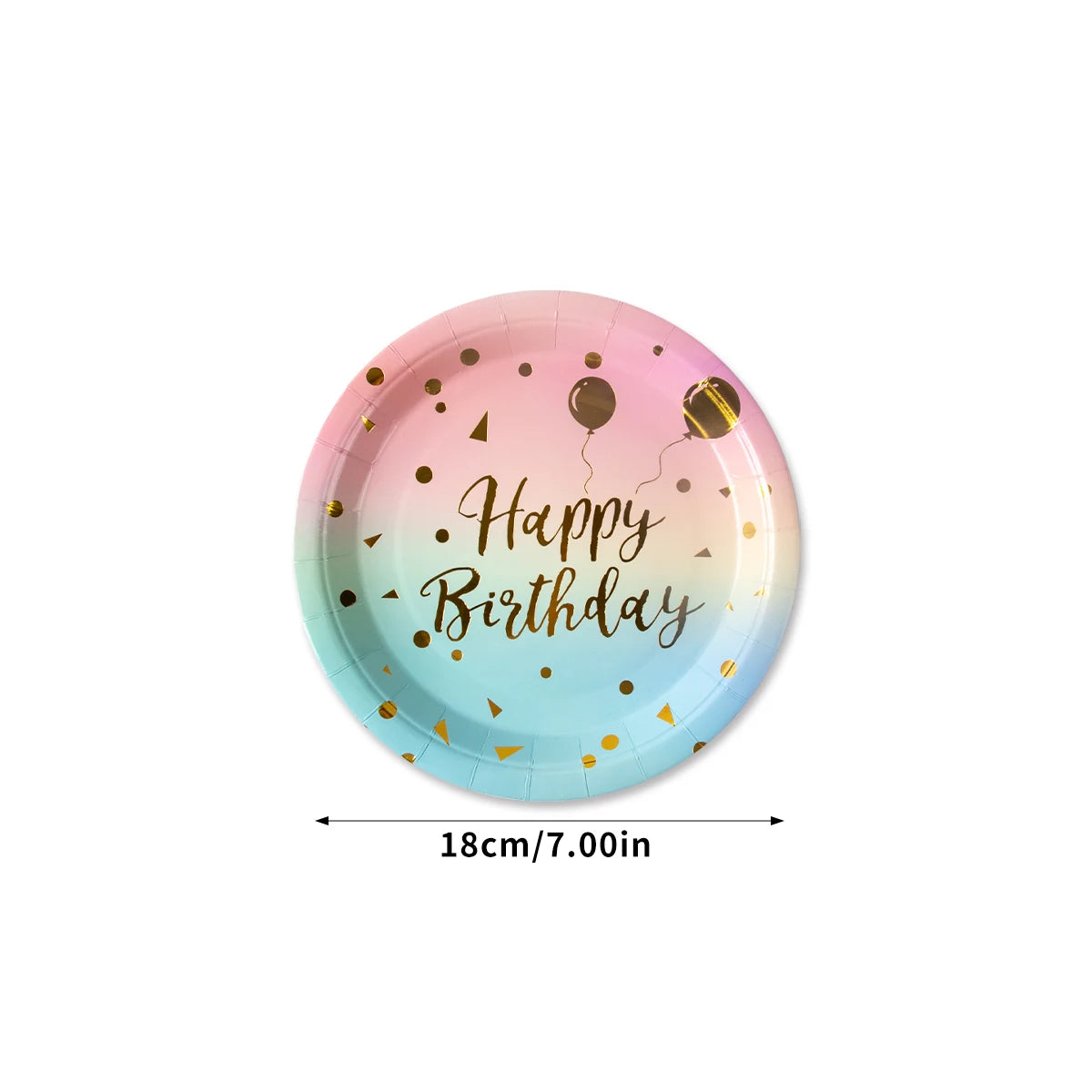 assiettes jetables rose bleu doré happy birthday confettis dorés serviettes verres festifs anniversaire mariage