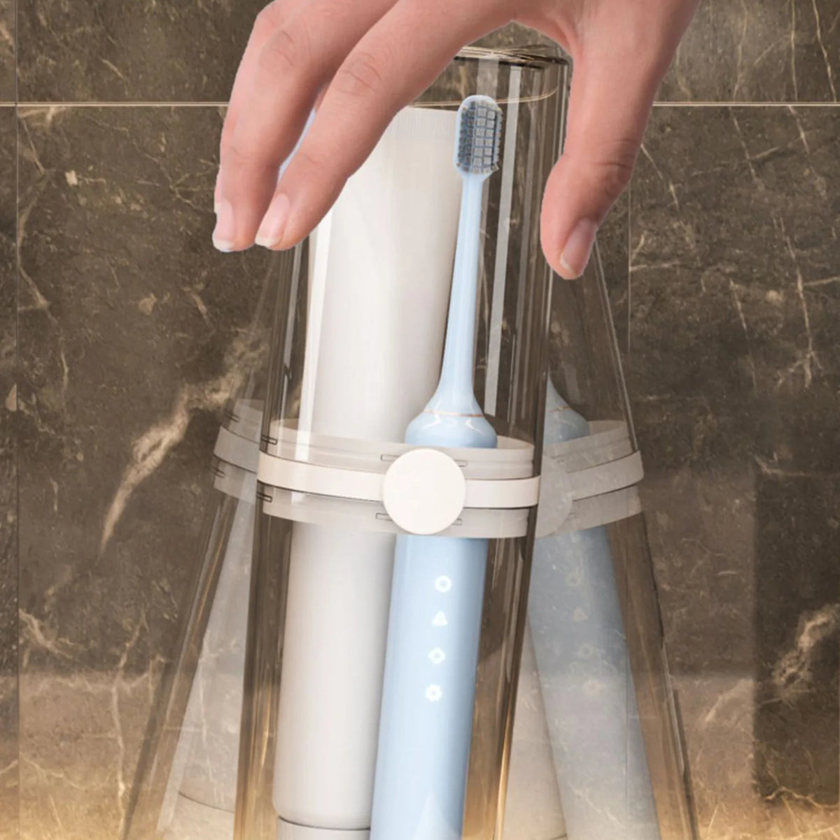 porte brosses dents voyage tasse rangement transparent moderne brosses électriques tubes dentifrice minimaliste