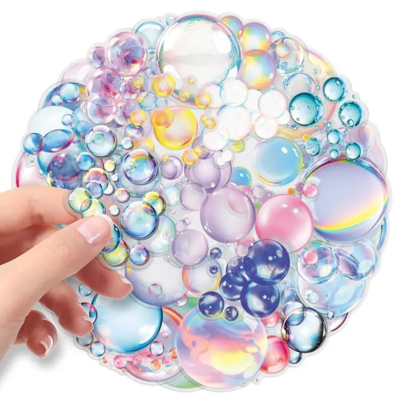 décoration murale moderne autocollants bulles colorées bleu rose blanc verte