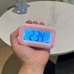 réveil digital horloge table led moderne calendrier alarme multifonction blanc vert bleu rose