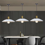 suspension lumineuse industrielle vintage filaire réglable blanc noir doré