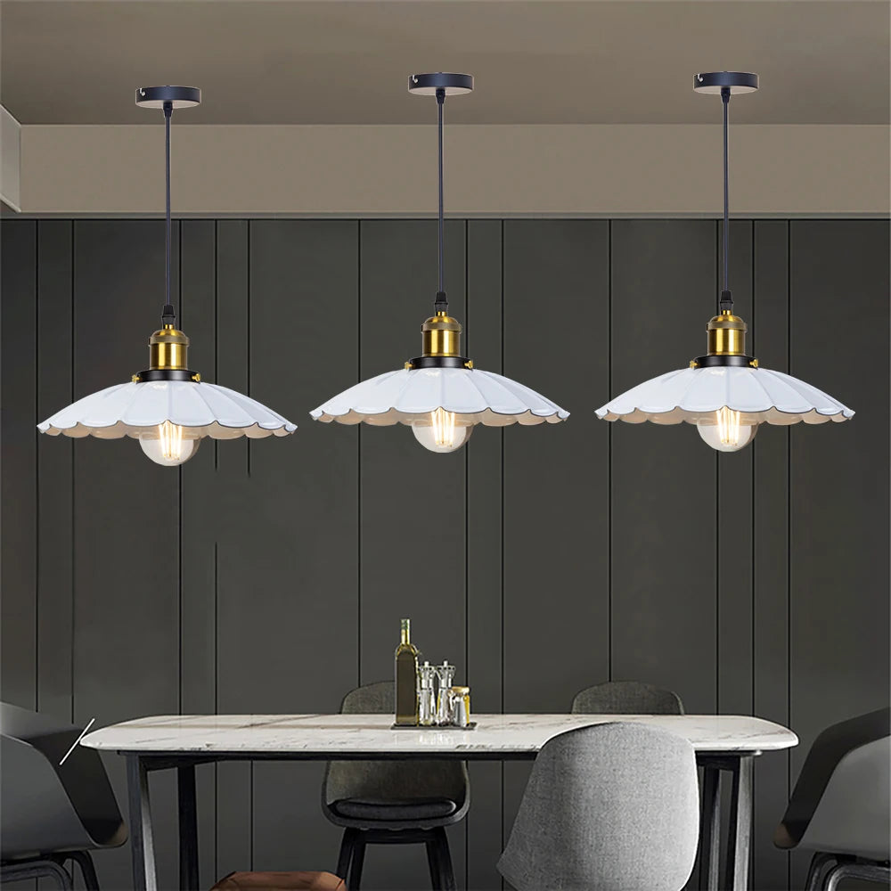 suspension lumineuse industrielle vintage filaire réglable blanc noir doré