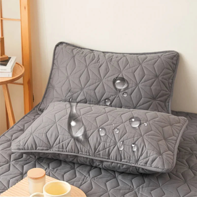 taies d'oreiller imperméables 50x75cm polyester motif géométrique gris clair modernes maison lits pièces