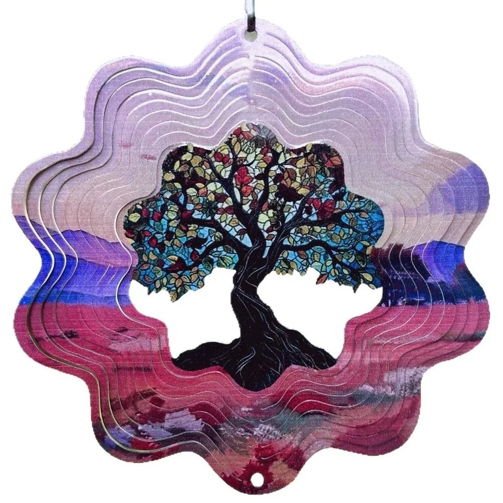décorations jardin multicolores arbre feuilles fleurs moderne artisanalextérieur pvc fixations anneau métallique