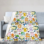 couverture polaire enfant motif pokemon animaux mignons chaude douce canapé lit chambre maison voyage