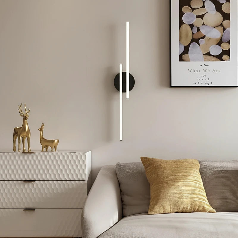 applique murale led moderne noire blanche dorée minimaliste fixée mur facile chambre salon deco