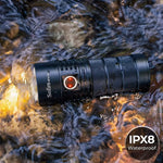 torche rechargeable led 8000 lumens 450m noir anti dérapant ipx8 aluminium
