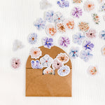 feuilles stickers floraux aquarelle effets dégradés semi translucides romantiques vintage