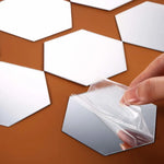 miroir hexagonal moderne blanc géométrique 10 pièces adhésif auto collantintérieur décoration artísticopaque