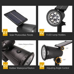 projecteur solaire led 9lumieres réglable moderne jardin étanche noir abs