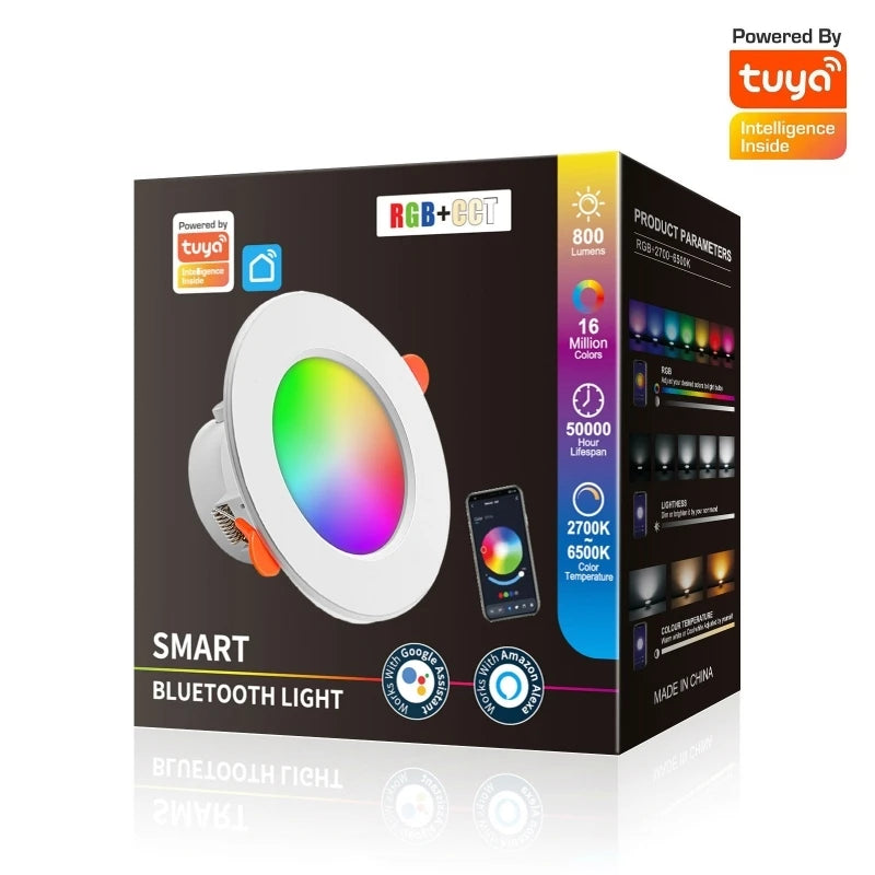 ampoule led intelligente 10w 15w blanc rgb cw tech app contrôle bluetooth voix
