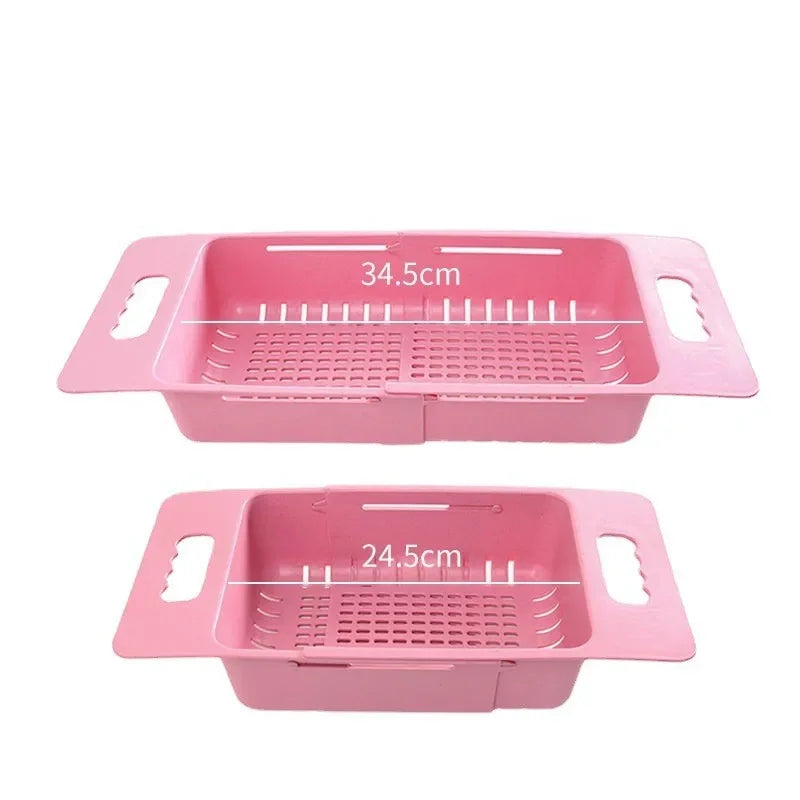 panier drainage rétractable bleu perforé moderne rangement vaisselle gants savon brosse