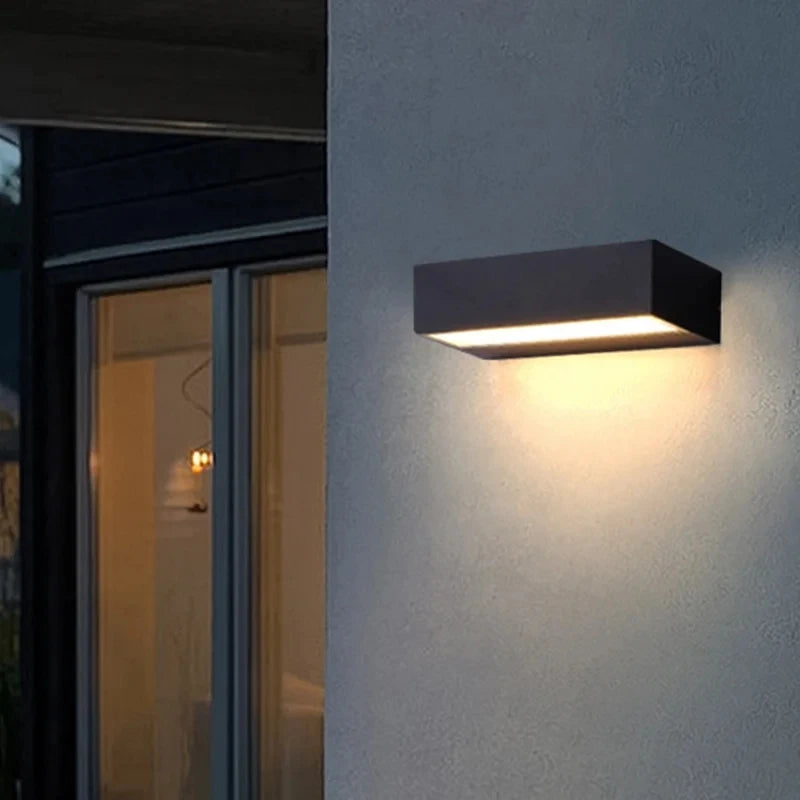 lampe murale moderne led noir étanche ip65 mur extérieur neutral warm white light