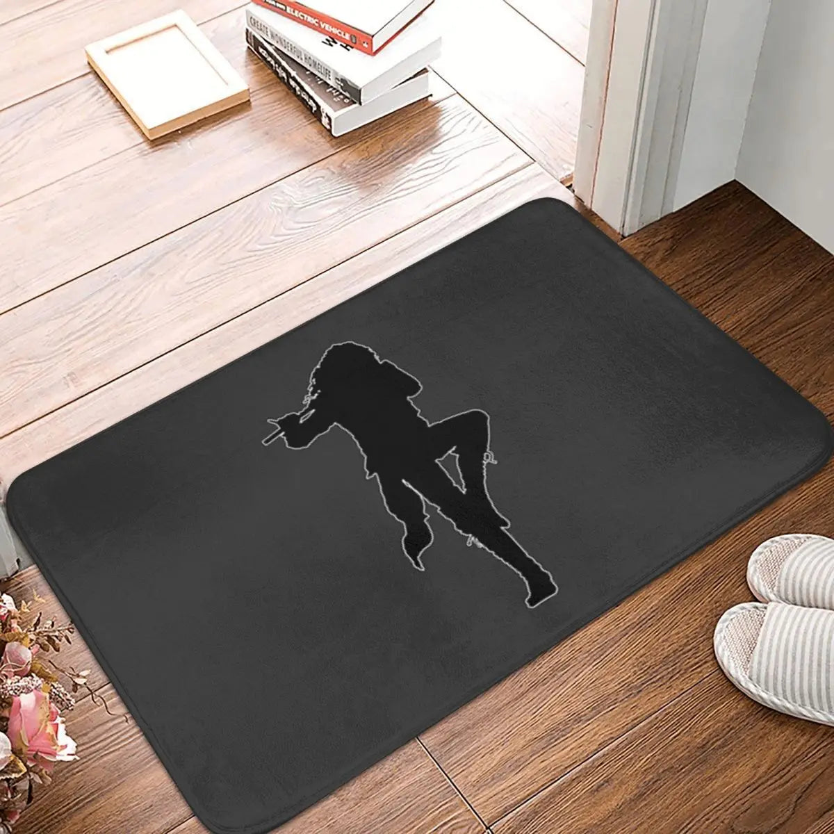 tapis sol noir silhouette moderne antidérapant résistant bactéries salissures entrée garageextérieur porthe salon yoga