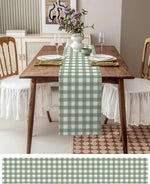 chimene table lin carreaux vert clair classique farmhouse decoration table verte blanc farmhouse decoration