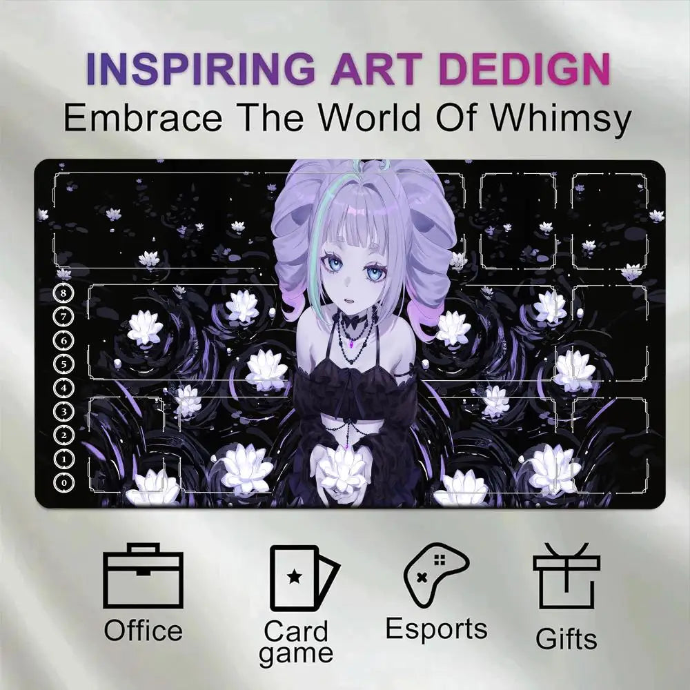 tapis souris moderne noir illustration anime texture velours cartes jeu tasse souris clavier