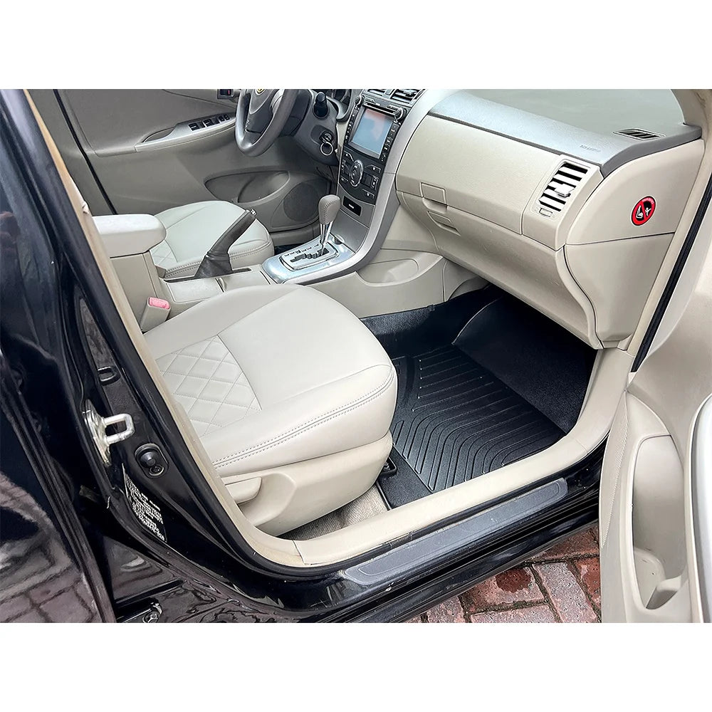 tapis sol noir rayures horizontales clips fixation tpe waterproof moderne résistant clips invisibles tapis