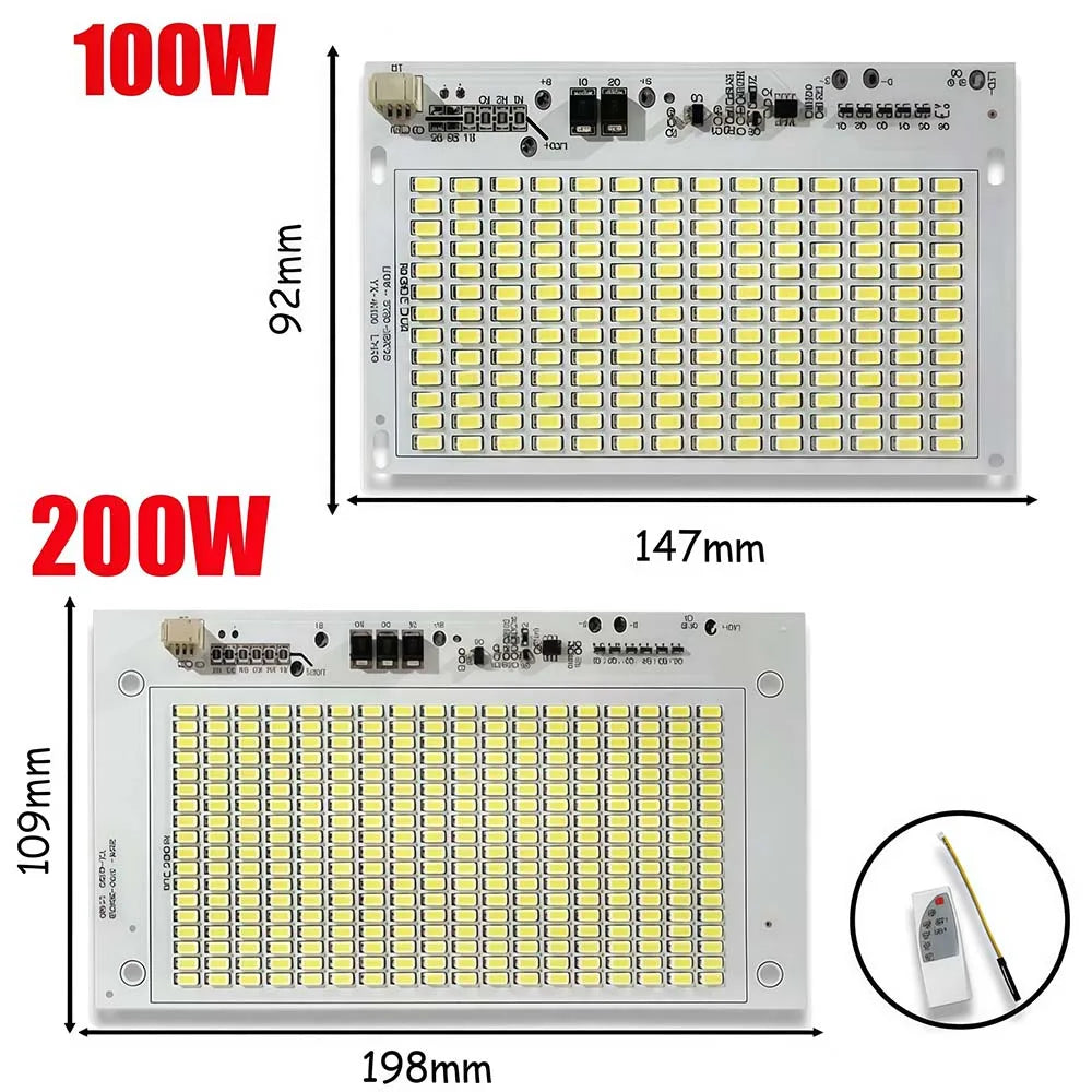 projecteur led solaire extérieur haute luminosité blanc matrice led moderne 100w 200w 6000k télécommande