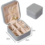 boîte bijoux cuir pu noir rose blanche bleue moderne compact glissière rangement bijoux