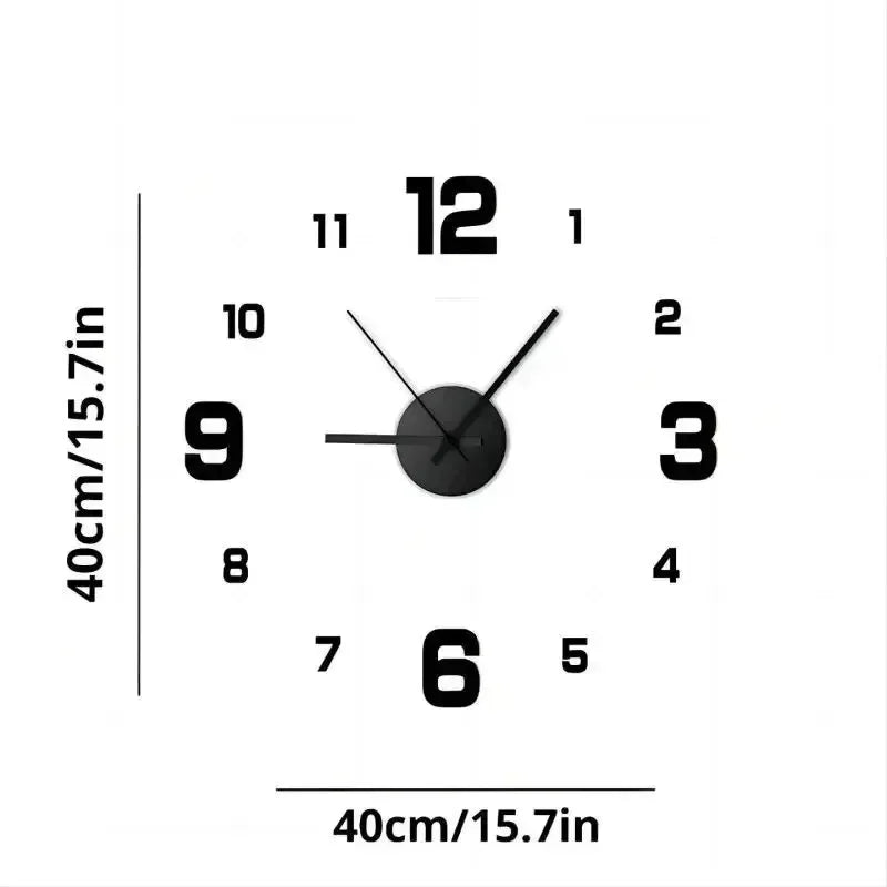 horloge murale moderne numérique aiguille acrylique noir rouge blanche minimaliste 40cm 40cm decoration salon