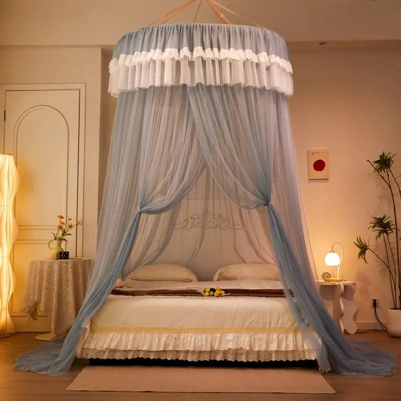 rideau lit blanc rose bleu violet translucide classique romantique plié maison polyester unisexe