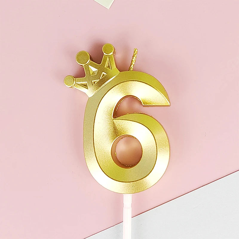 bougies chiffres or festives moderne couronne pique anniversaire mariage numérotation