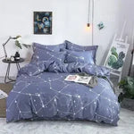 ensemble literie moderne housse couette drap plat taies oreiller fleurs gris rose blanc