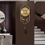 horloge murale or animale paysagiste classique chiffres arabes pendule salon étude chambre
