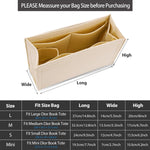 organisateur sac main feutre compartiments rangement insert pliable monogramme beige noir grande taille