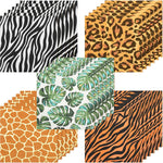 serviettes papier jetables motif animal zèbre léopard feuilles tropicales verte moderne anniversaire mariage baptême