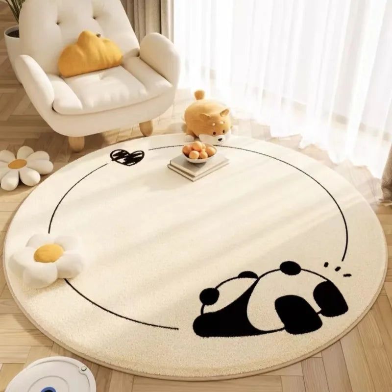 tapis rond animal mignon polyester moderne salon chambre extérieur salle bain multicolore adhésif