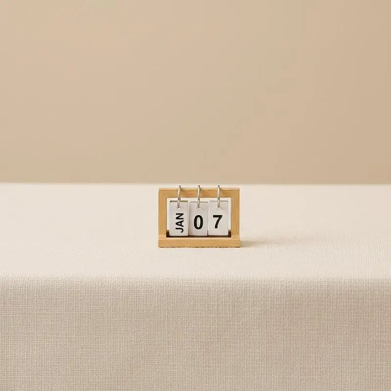 calendrier bois naturel blanc clips moderne minimaliste dates imprimées animaux nature plastique opaque
