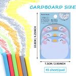 post it autocollants animaux mignons kawaii 45 feuilles rose gris beige bleu clair